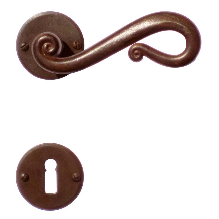 Poignée de porte roma rouille plaque