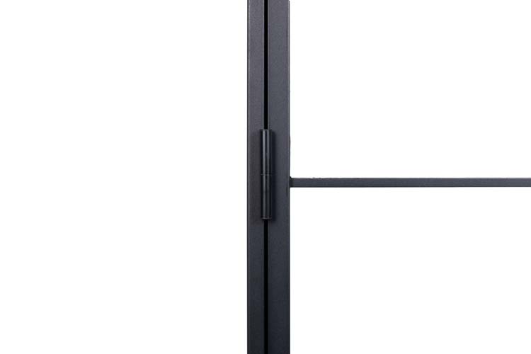 Porte intérieure simple en acier Black Glamour noir 4V poussant à gauche sur mesure