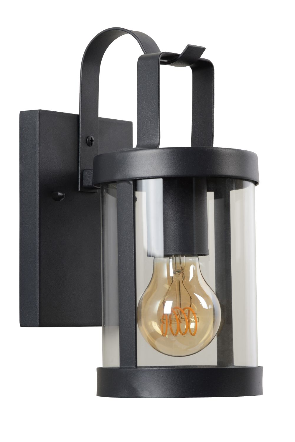 LINDELO Wandlicht IP23 E27 H28cm Zwart