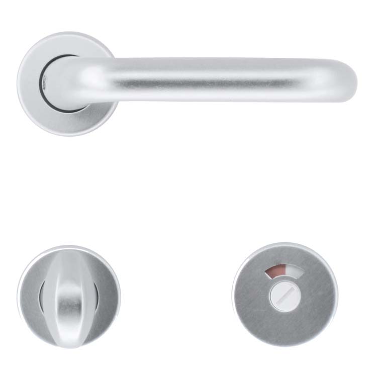 Poignée de porte pro padua alu u avec serrure toilette