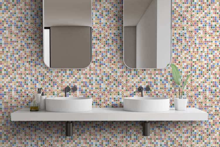 Mozaïek Biscuit Retro multicolor mat 30x30cm