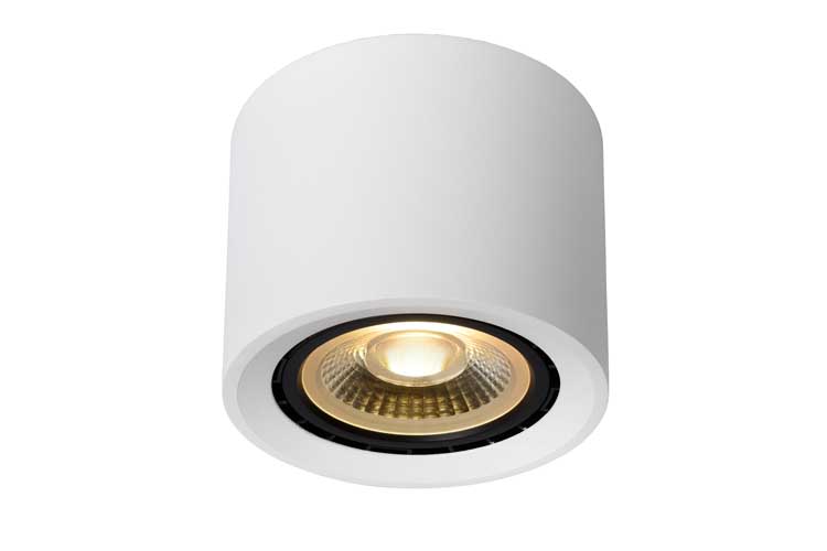 Lucide FEDLER - Plafondspot - Ø 12 cm - LED Dim to warm - GU10 - 1x12W 3000K/2200K - Wit