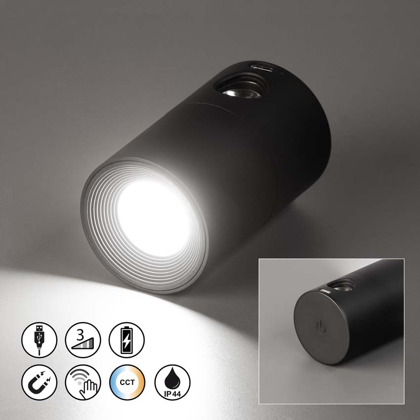 Mix&Match spotkop type D - zwart - 1.5W - 2700K/4000K/5700K - IP44 - met magneet