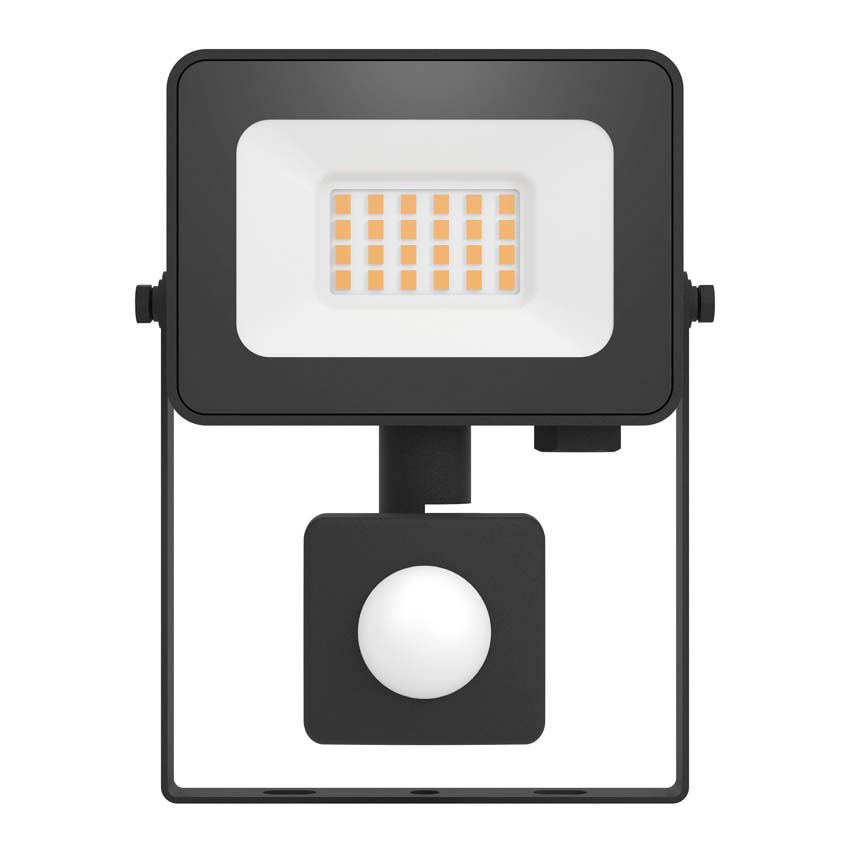 Straler LED - Zwart - 115x80x25mm - LED - 1x20W - 4000K - IP44 - PIR-sensor