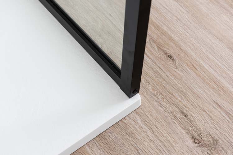 Douchewand Umi zwart profiel 90x200cm met stang