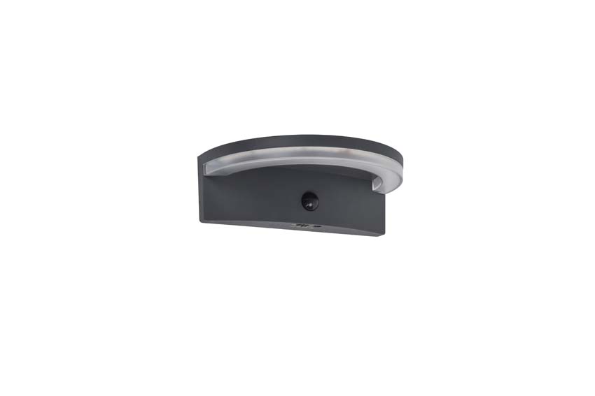 Wandlamp buiten Isis Solar - grijs - dimbaar - 7W - 4000K - IP44 - met bewegingssensor
