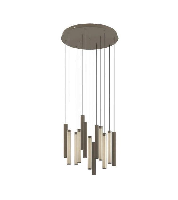 Hanglamp - brons - Ø58xH300cm - dimbaar - LED - 13x3,3W - 2200-6500K - afstandsbediening