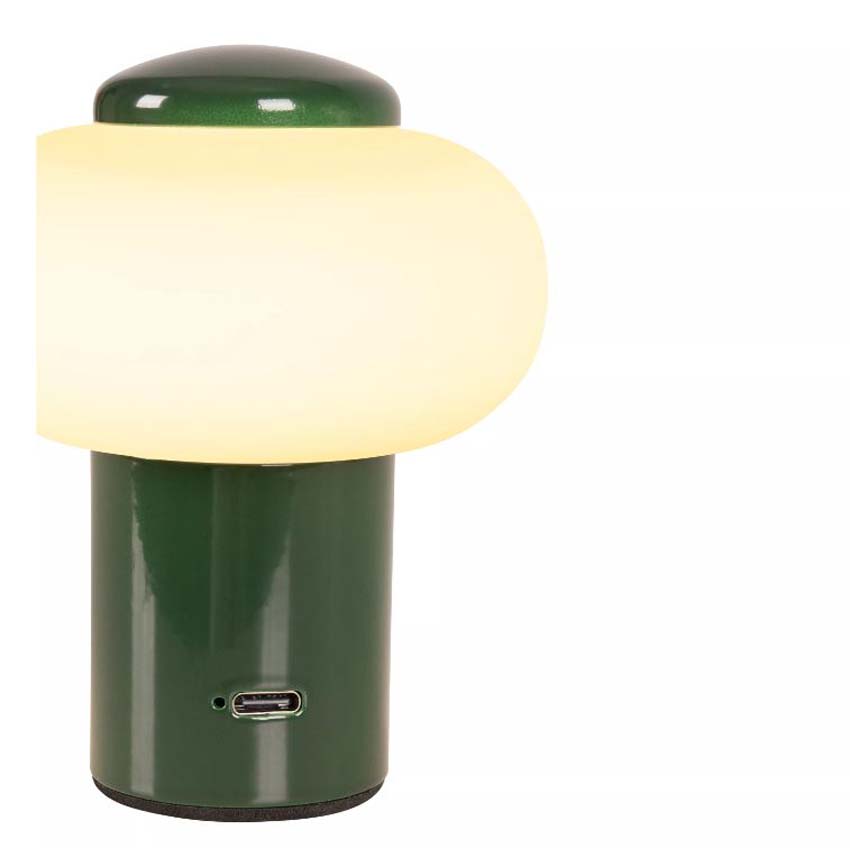 Lucide Essential Gustav - Lampe de table rechargeable - Batterie/Pile - Ø8cm - LED dimmable - 1x0,8W 2700K - Vert