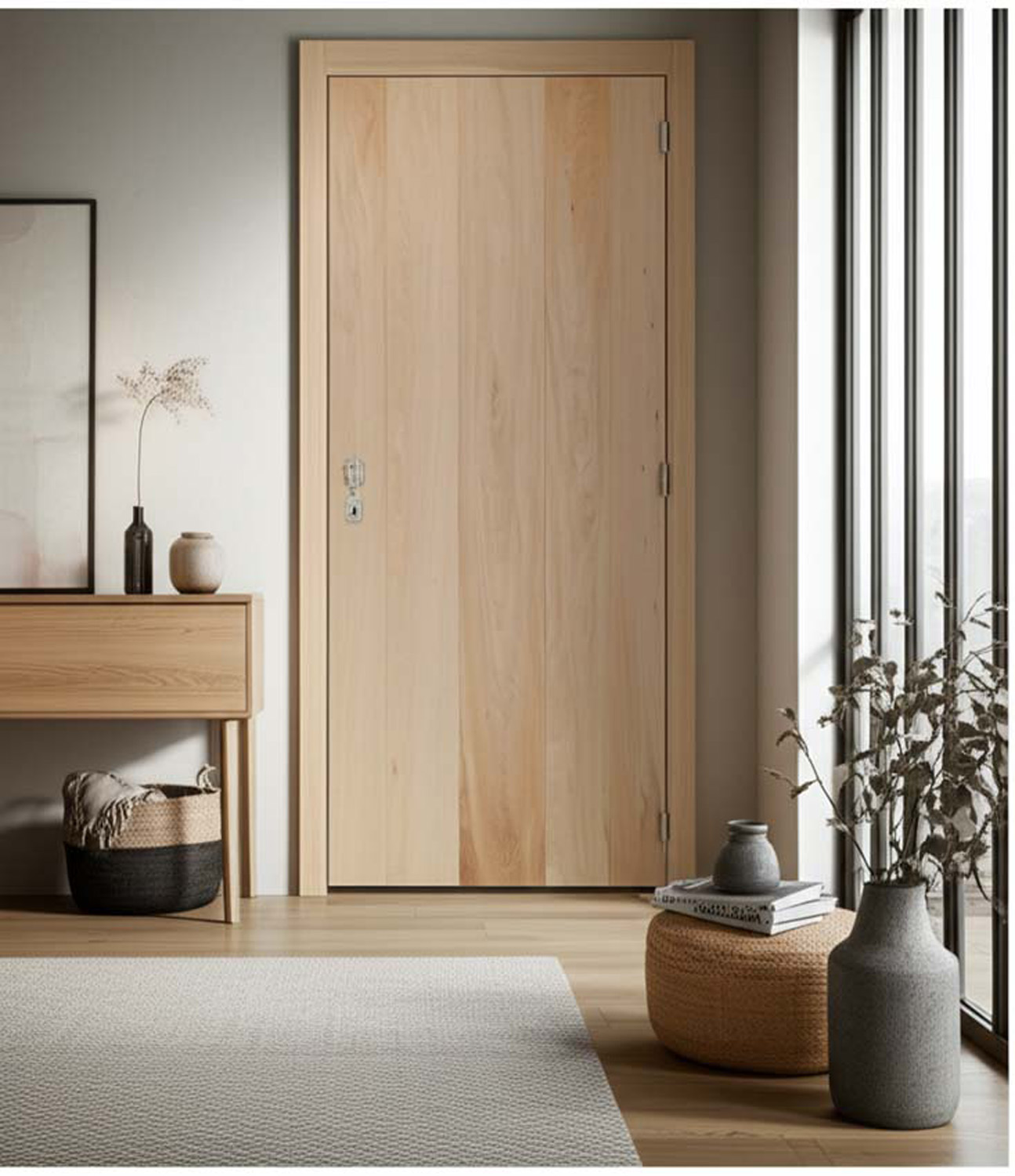 Porte intérieure complète chêne plaqué 201,5x83cm robusto réversible + châssis 16,5cm