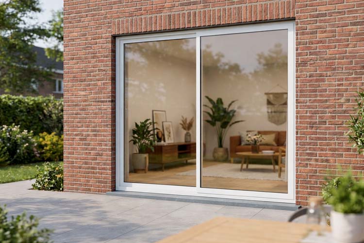 Fenêtre coulissant Belio Alu R9016 blanc 1800x2100mm