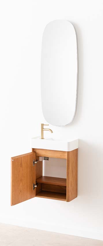 Toiletmeubel Floris eik wastafel wit 50x40,5x25cm Toiletmeubel Floris eik wastafel wit 50x40,5x25cm