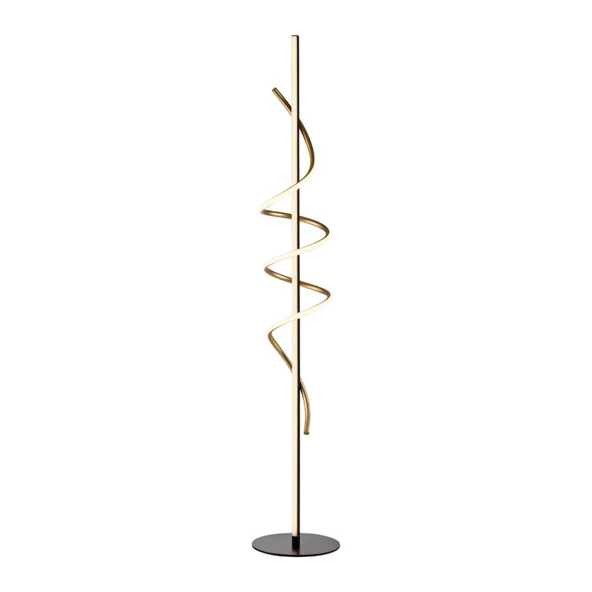 Vloerlamp zwart/goud incl LED lamp 1470 lumen 26W