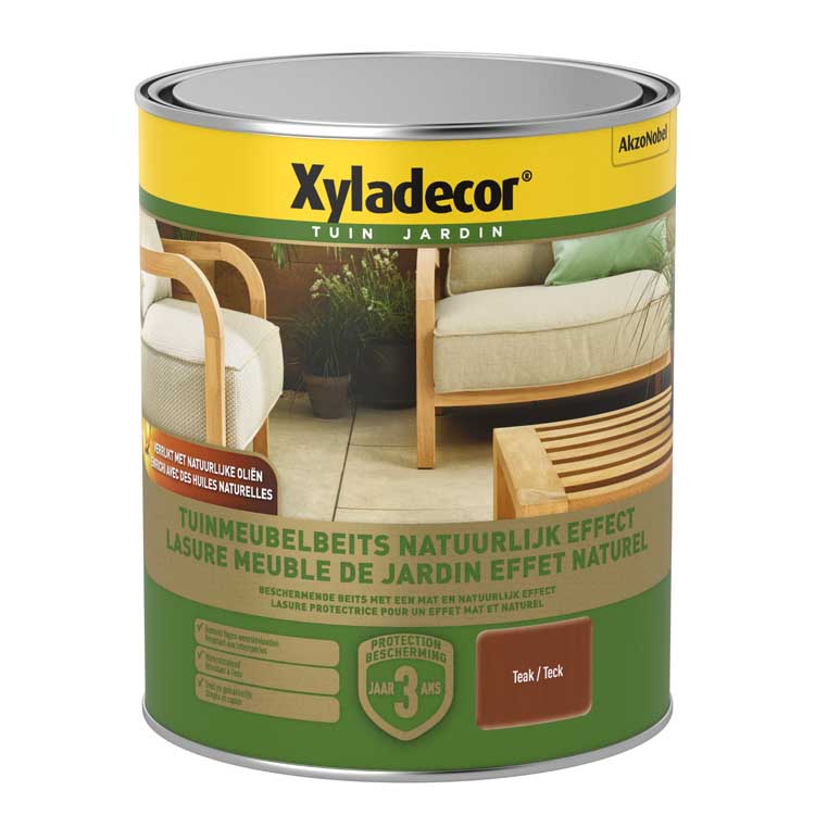 Xyladecor tuinmeubelbeits natuurlijk effect teak 750ml