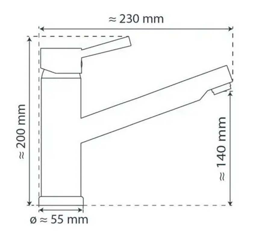 Robinet de cuisine Unai inox-look avec bec extractible