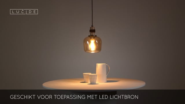 Lucide ILONA - Hanglamp - Ø 18 cm - 1xE27 - Amber Lucide ILONA - Hanglamp - Ø 18 cm - 1xE27 - Amber