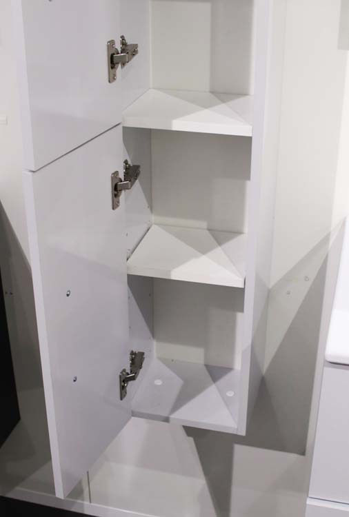Badkamermeubel Ruben 60cm grijs glans + kolomkast + spiegel