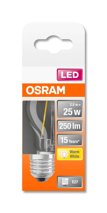 Lampe LED retro clp25 E27 2.5W blanc chaud filament