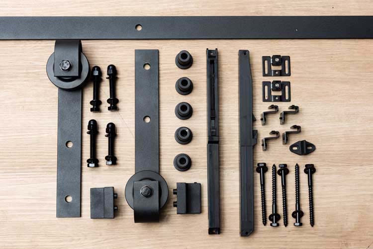 Complete enkele schuifdeur Black 93x211,5cm + rail robust zwart