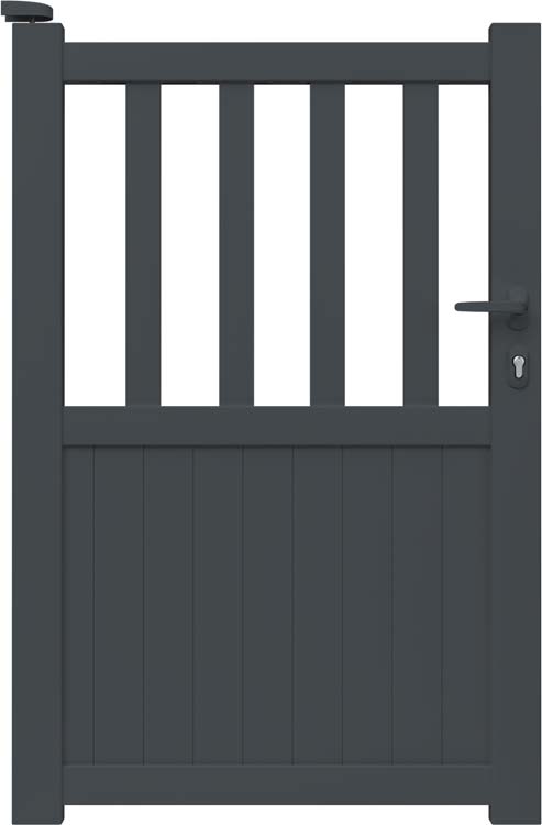 Portail simple Cadiz aluminium anthracite sur mesure ouverture à gauche