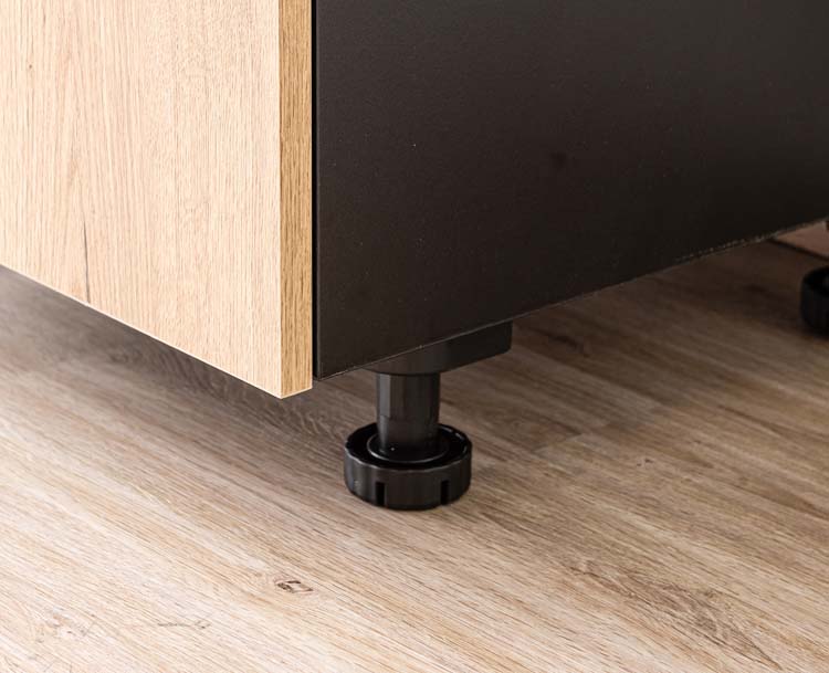 Keukenkast Plenti onderkast zwart/houtlook 60x78cm