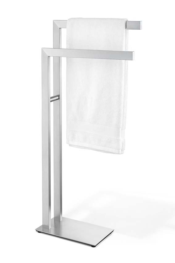 Porte-serviettes Zack Linea 2 barres argentées 15cm