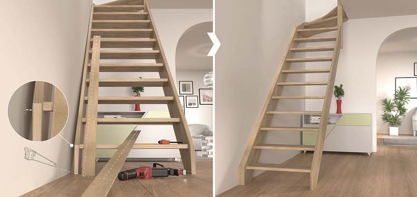 Afwerkingslat 2000x40x5mm voor trap beuk