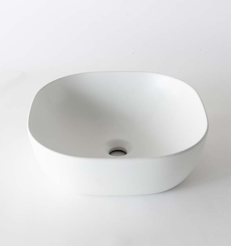 Waskom opbouw Griet mat wit 42x42x14,5cm