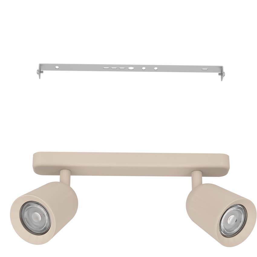 Spot en saillie - Sable - L18xH11cm - Dimmable - GU10 - 2x5W