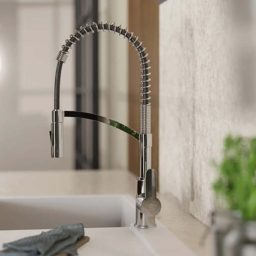 Keukenkraan Wasserwerk WK 3 chroom met uittrekbare uitloop