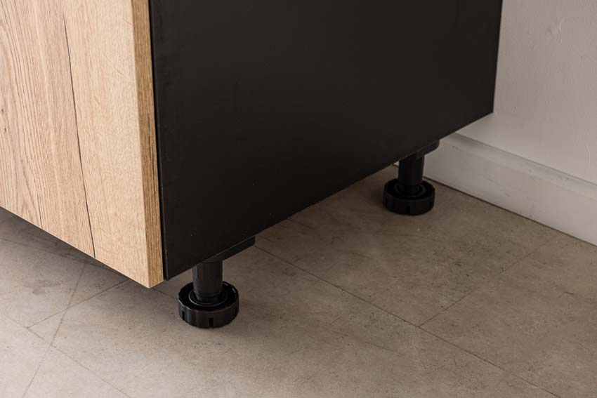 Armoire de cuisine d'angle Plenti chêne/noir 112cm gauche