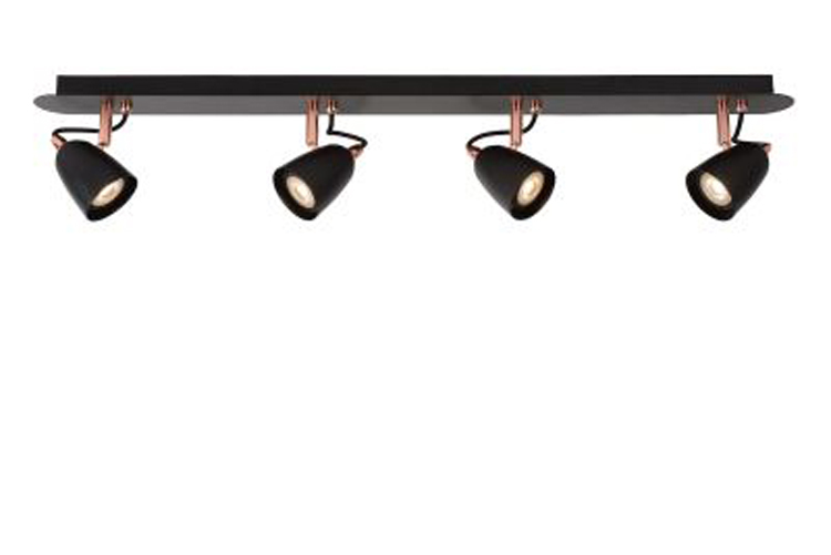 Plafondspot - LED Dimb. - GU10 - 4x5W 3000K - Koper