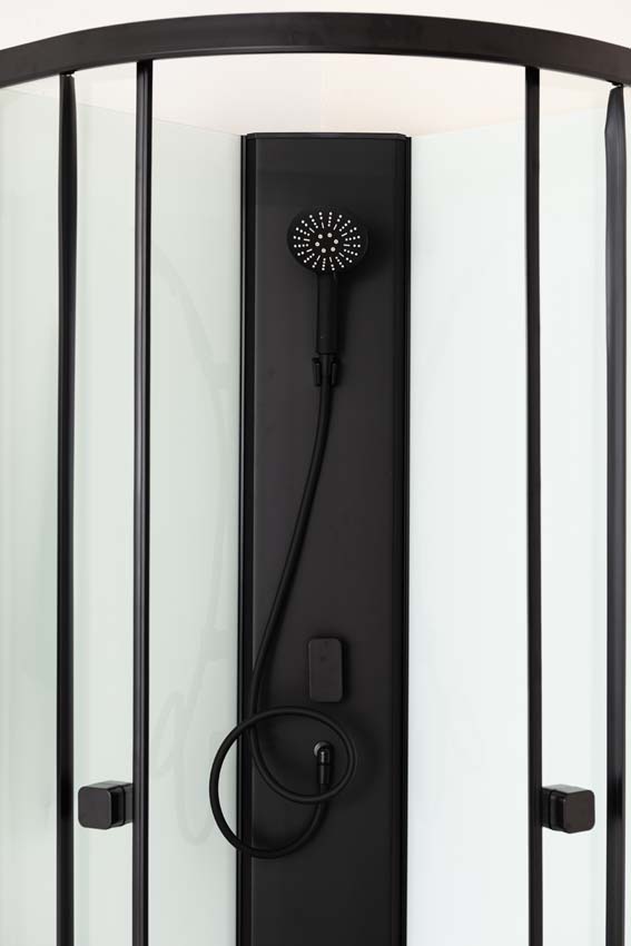 Douchecabine Payton hoek zwart/wit schuifdeur 85x85x197,5cm