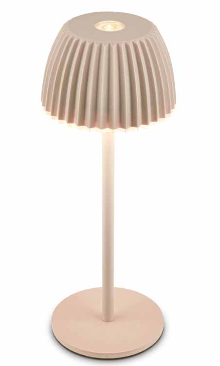 Lampe de table Veluna - beige - 36.5cm - dimmable - LED - 2W - 2700K - IP44 - USB