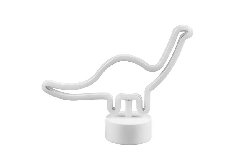 Lampe de table dinosaure - blanc - 27x20,5cm - LED - 1x1,6W - USB/piles