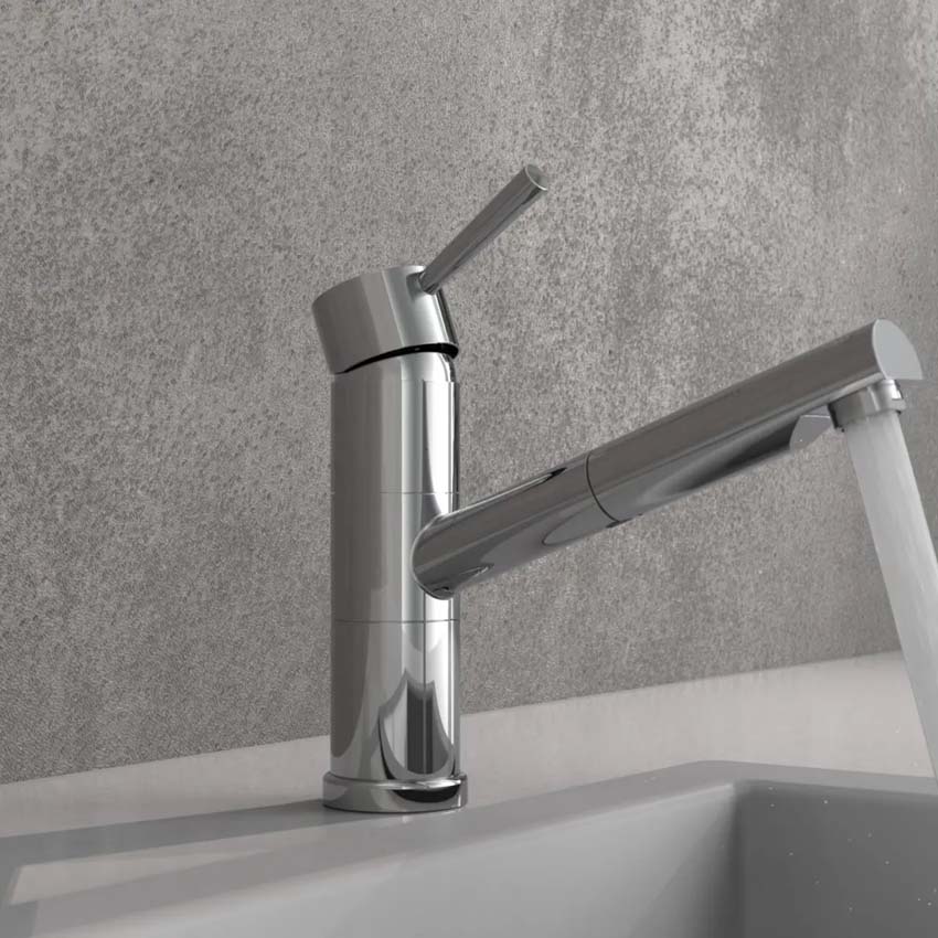 Robinet de cuisine Unai chrome avec bec extractible