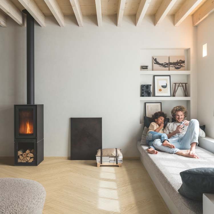 Sol vinyle Quick-Step Ciro 6mm chevron chêne pur blush beige 63x12,6cm avec sous-couche