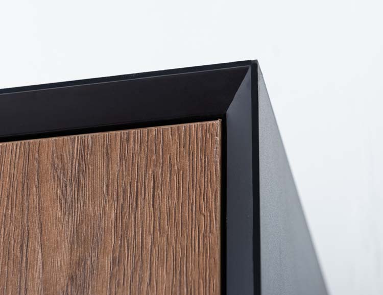 Kolomkast Justin mat zwart/notelaar hangend 170x40x35cm