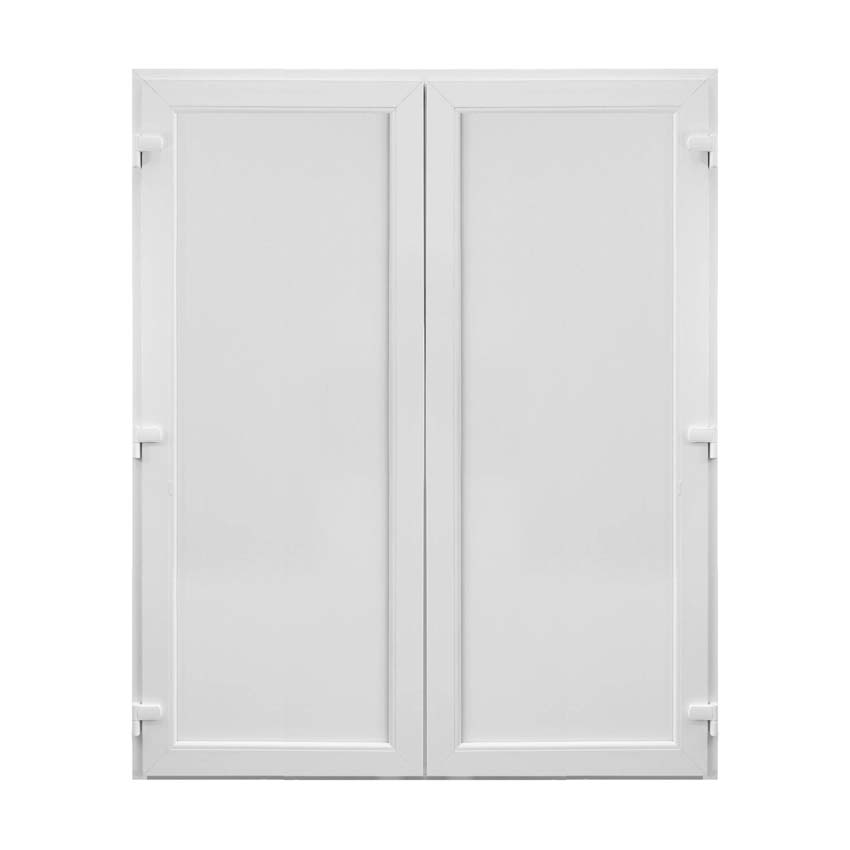 Porte extérieure double panneau lisse PVC noir/blanc 1800x2100mm ouvrant à droite
