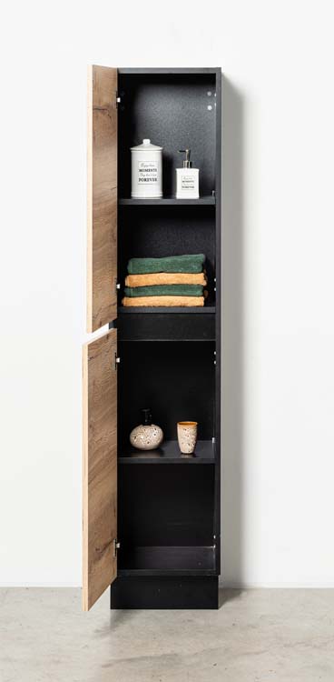 Armoire colonne Dotan chêne sur pied 185x40x32cm