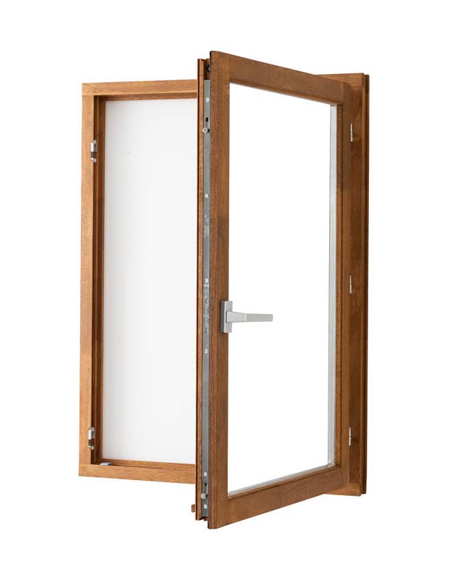Fenêtre tournante à 1 vantail Trae bois Meranti 55mm naturel L1000xH1200mm ouvrant à droite