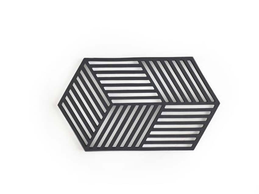 Dessous de plat Zone Hexagonal xl black 24 x 14 cm