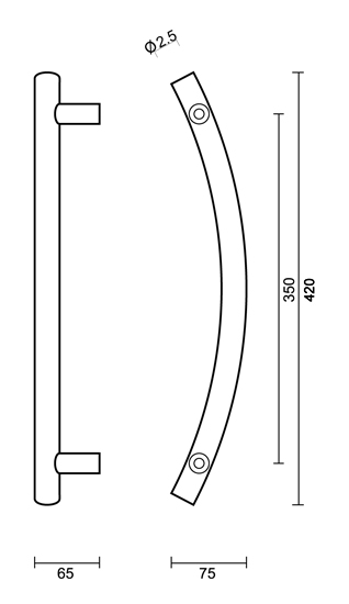 Tirant de porte pro inox plus 35/42cm