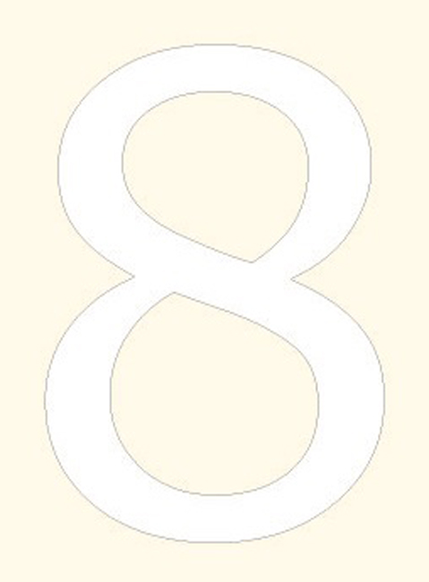 Numéro de maison 8 blanc 10cm avec bande adhésive