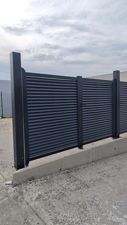 Portail battant double Oakley aluminium noir 300x180cm - fermé, quincaillerie incluse