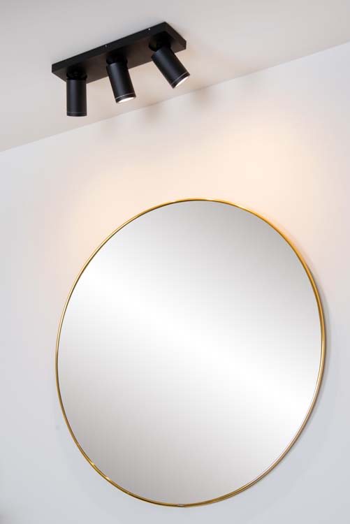 Plafonnier - noir - 3xGU10 - 5W - IP44