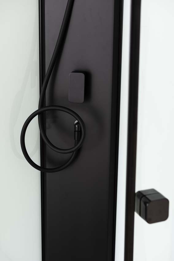 Douchecabine Payton hoek zwart/wit schuifdeur 85x85x197,5cm