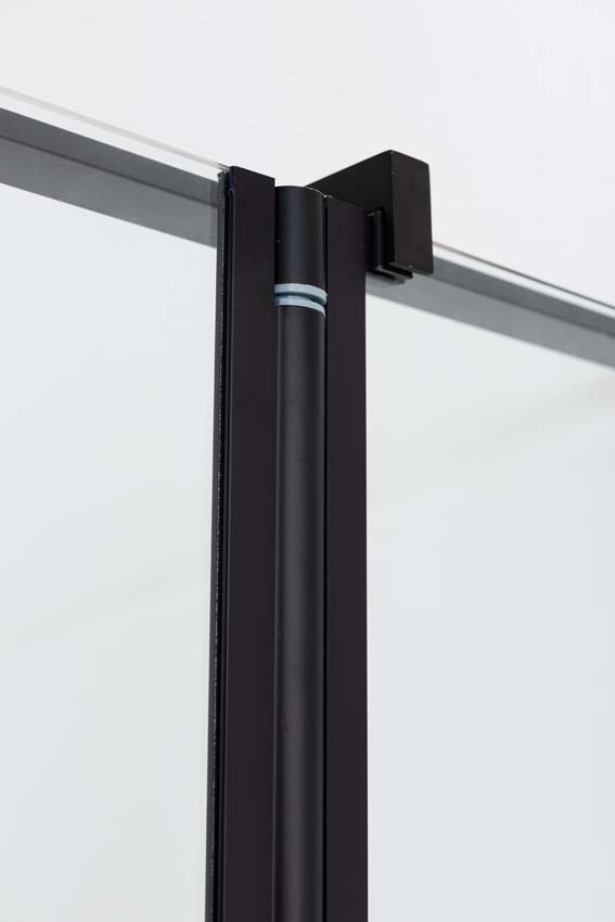Douchehoek Alexia met vaste wand en draaideur zwart profiel 90x190cm