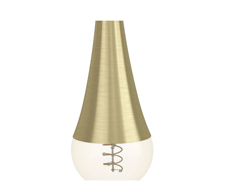 Hanglamp - geborsteld messing - Ø78xH322,4cm - dimbaar - E27 - 17x25W - 3m kabel