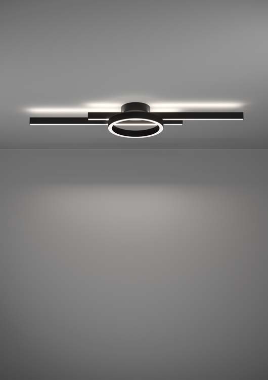 Plafonnier - noir - 77,5x20x7,5cm - dimmable - LED - 1x23,5W - 2700-6500K + RGB