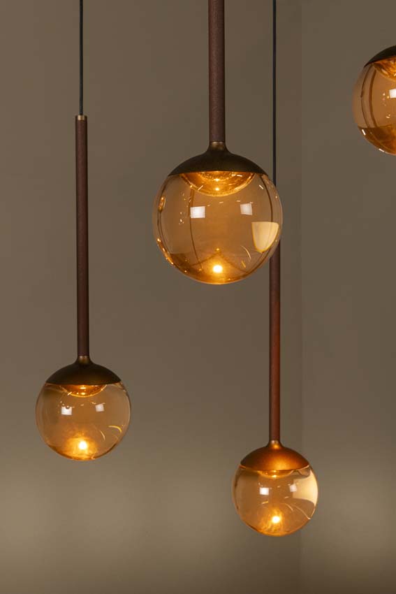 Lucide Premium Calina - Suspension - LED dimmable - CCT - 12x7W 2200K/3300K - Café